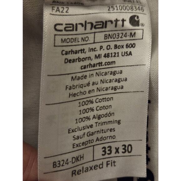 Carhartt Pants Mens 34x30 Khaki Tan Relaxed Fit Carpenter BNO324 Streetwear Work - Picture 7 of 10